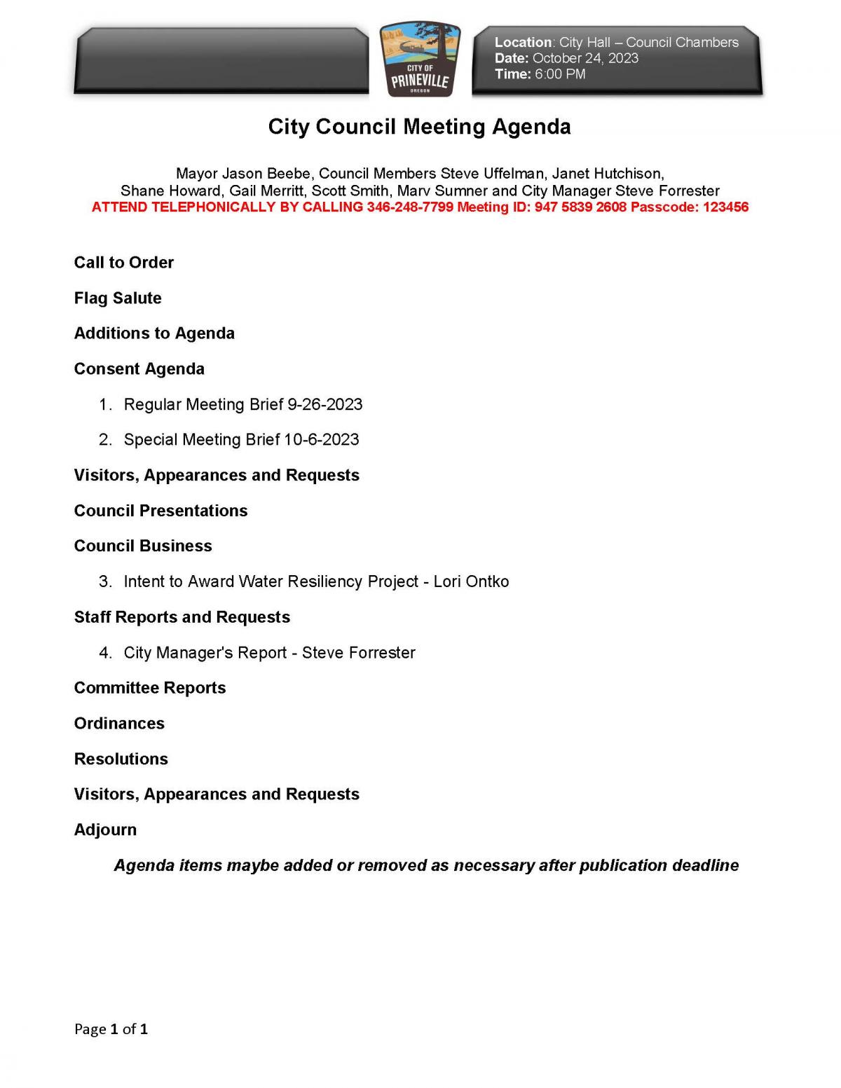 Council Agenda 10-24-2023