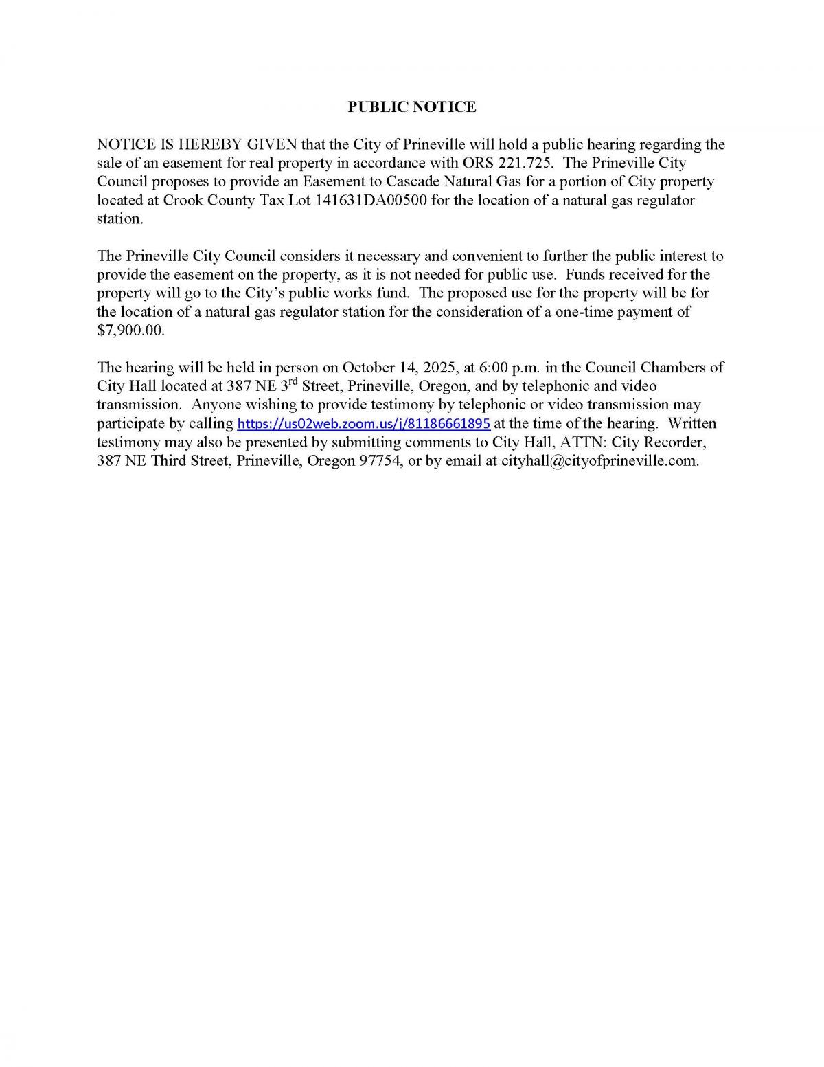 Public Notice - Connection Correction